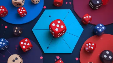 A man celebrating a winning moment on his laptop while gaming symbols float around him, capturing the excitement of BDT88 games.